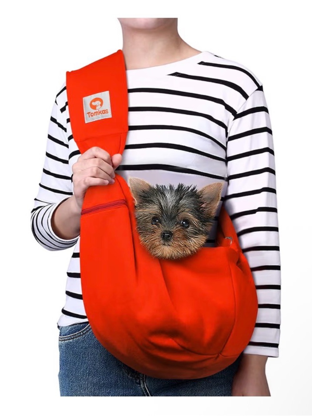 Red Hands-Free Dog Sling Carrier for Small Pets nwot